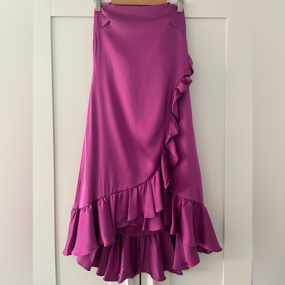 Banana Republic Dresses & Skirts - NWT Women Banana Republic Silk Strapless Ruffle Dress Purple Petite Size 0